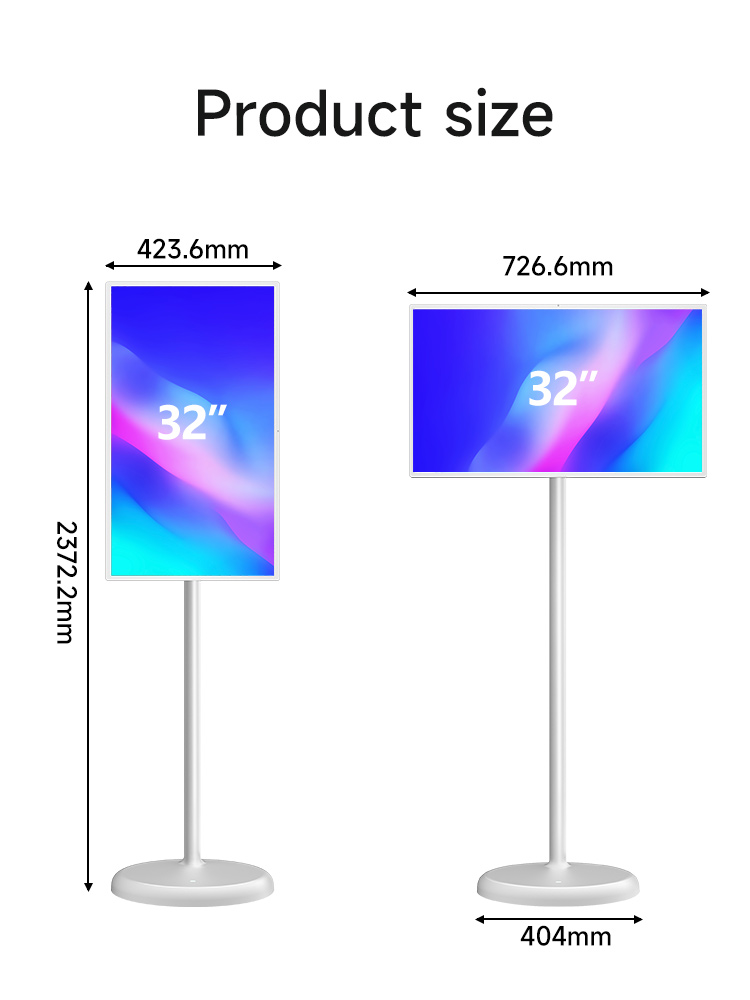 27 32 Inch 2K Touch Screen Smart Panel Battery Powered Remote Control Portable Smart TV with  Camera for Home Beauty Center