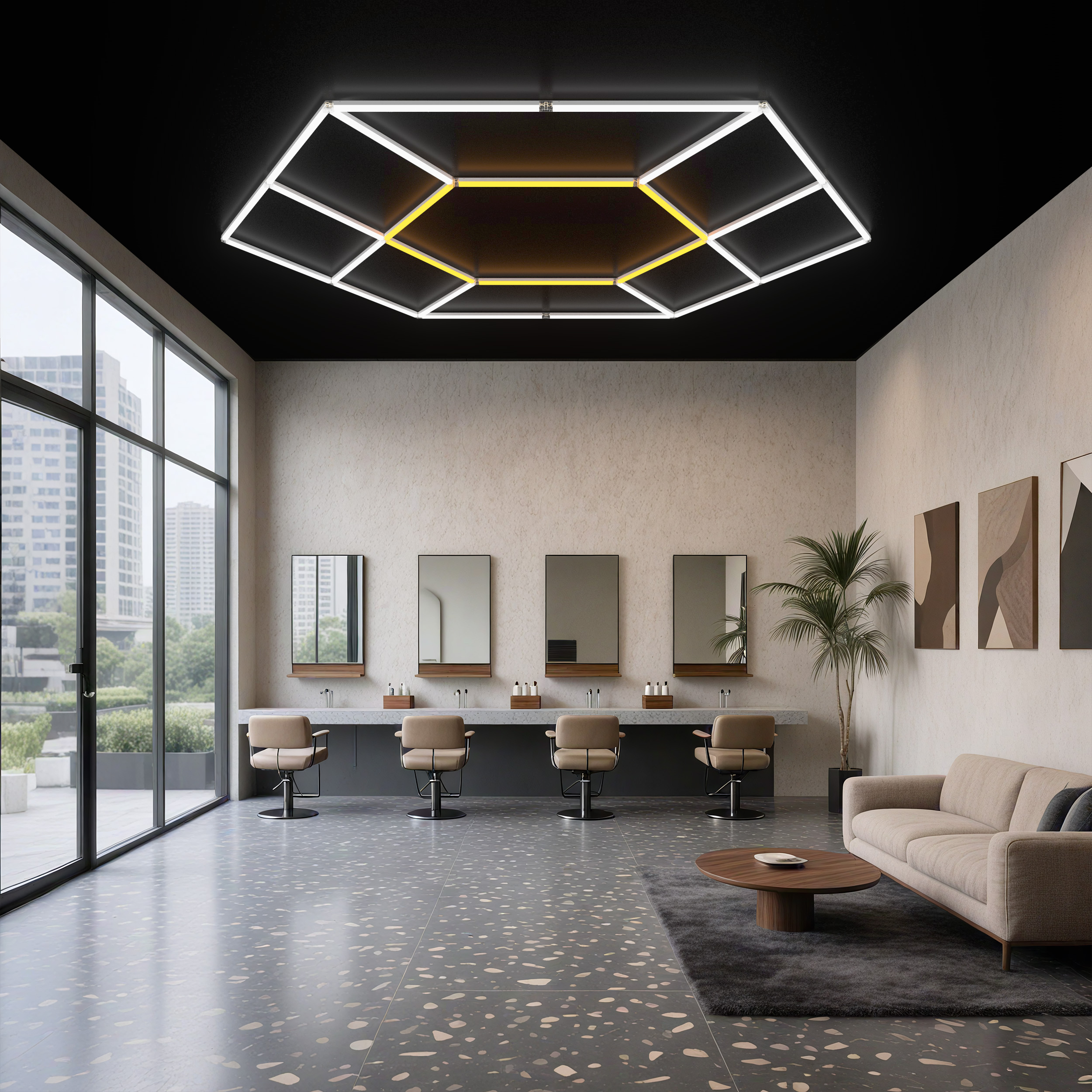 Energy Conservation Non-Glare Uniquely Shaped Workspace Diamond Interior Led Lighting for Home