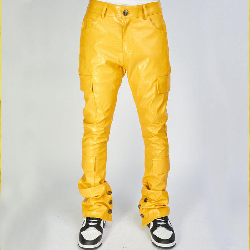 High Waist Zipper PU Pants