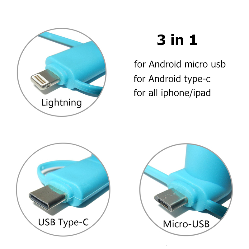 Mini USB Fan 3 in 1 USB Gadget Portable for Android OTG Micro Type-c for iPhone 5 6S 7 Plus 8 X XS