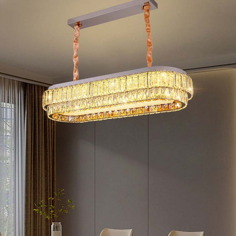 Nordic Modern Round Luxury Gold LED K9 Crystal Chandelier Interior Lighting Flush Mount Led Ceiling Home Light for Bedroom