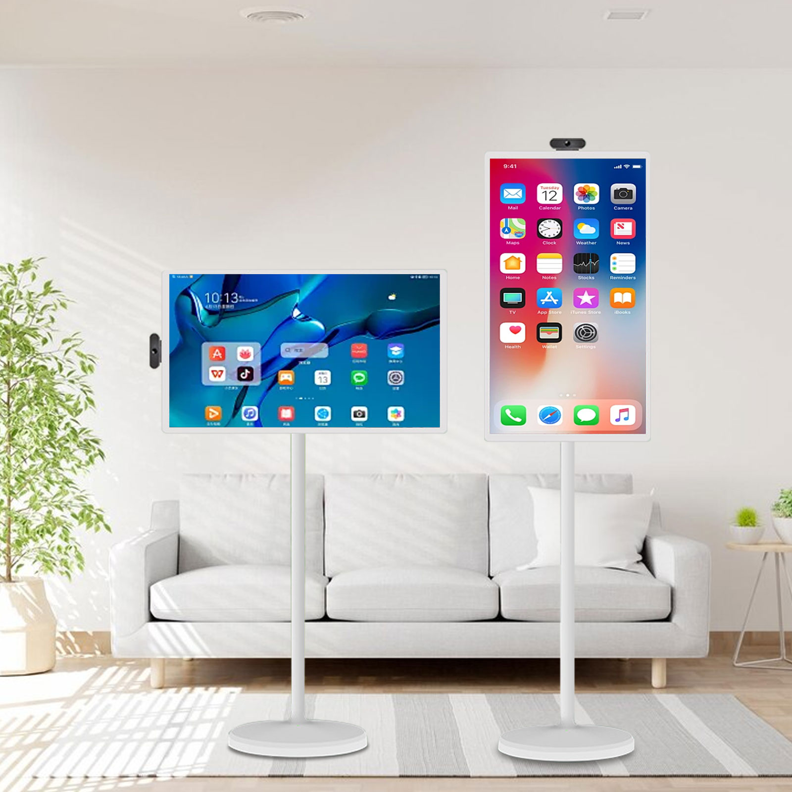 Hot Sale 24Inch Smart Screen Touch Screen Portable  Movable Rechargeable Lcd Smart Screen (size Option 24/27/32 Option)