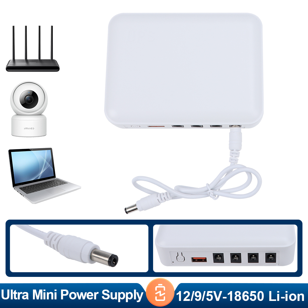 DC Mini UPS with Wifi Router 18650 Lithium Battery Backup Portable 5V 9V 12V Online Power Supply for CCTV Camera Single Phase