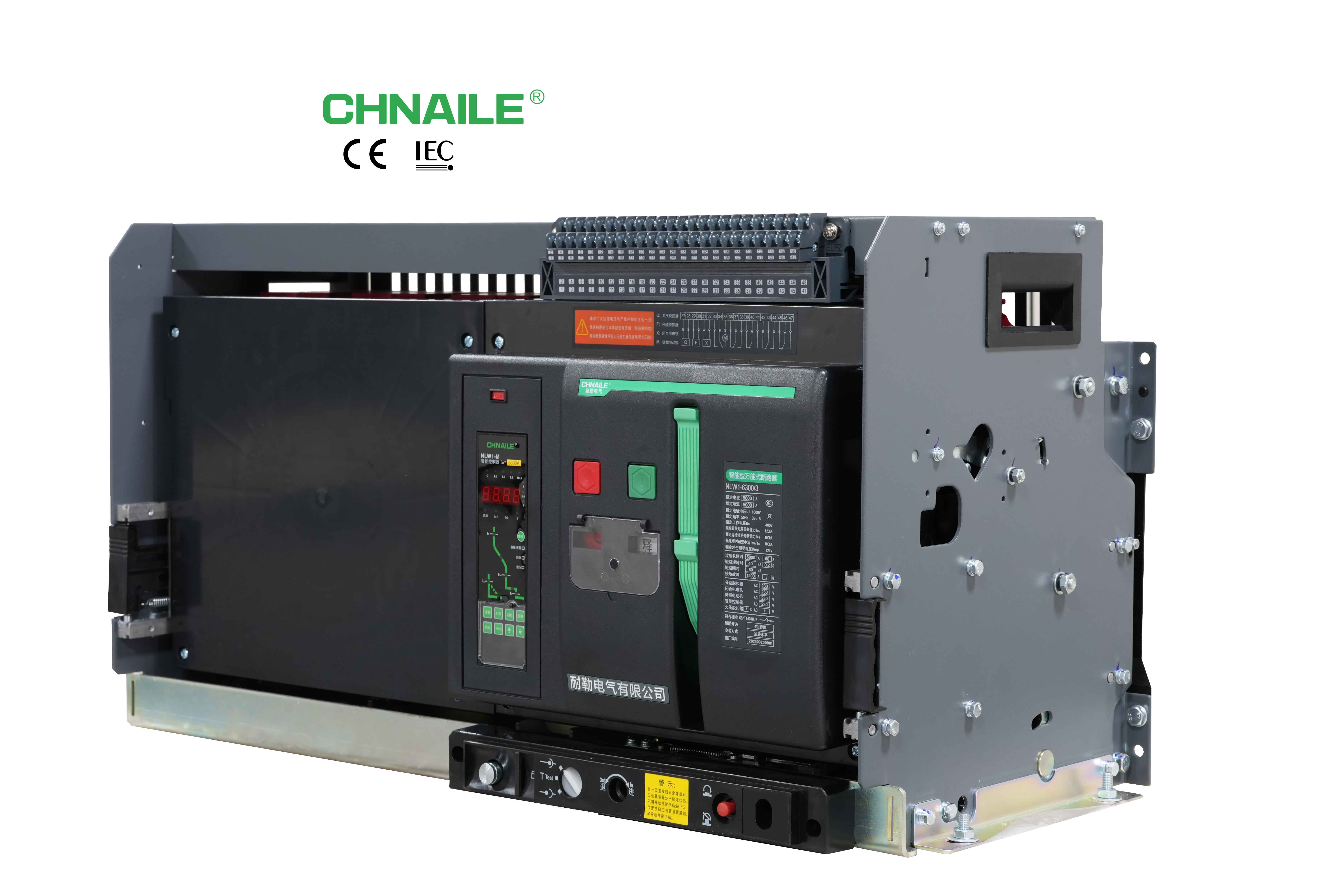 CHNAILE NLW1 Intelligent Air Circuit Breaker 1600A-6300A ACB 3P 4P 65kA High Breaking Capacity Smart Power Distribution