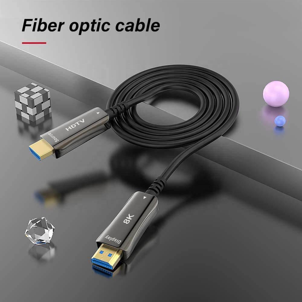 UNIEAN Wholesale AOC HD 10M 50M 100M Long 2.1 UHD Video Cable  60Hz Fiber Optic 8k 4k UHD Cable for TV to Gaming Monitors
