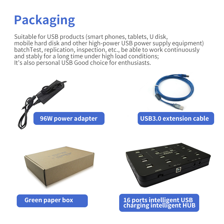 Kdata Custom Powered Switch Cheap Fast Charging Docking Station Computer Accessories Industrial 16 Port Usb Hub