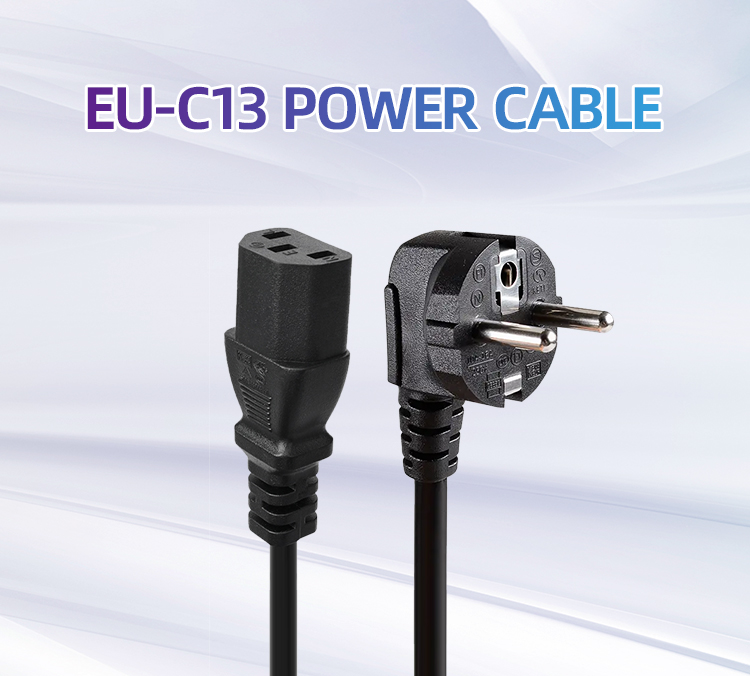 SIPU High Quality 3 Core Ac European Power Plug Cable Wholesale Eu Ac Power Cord for Computer 1.5M 3*0.75mm²