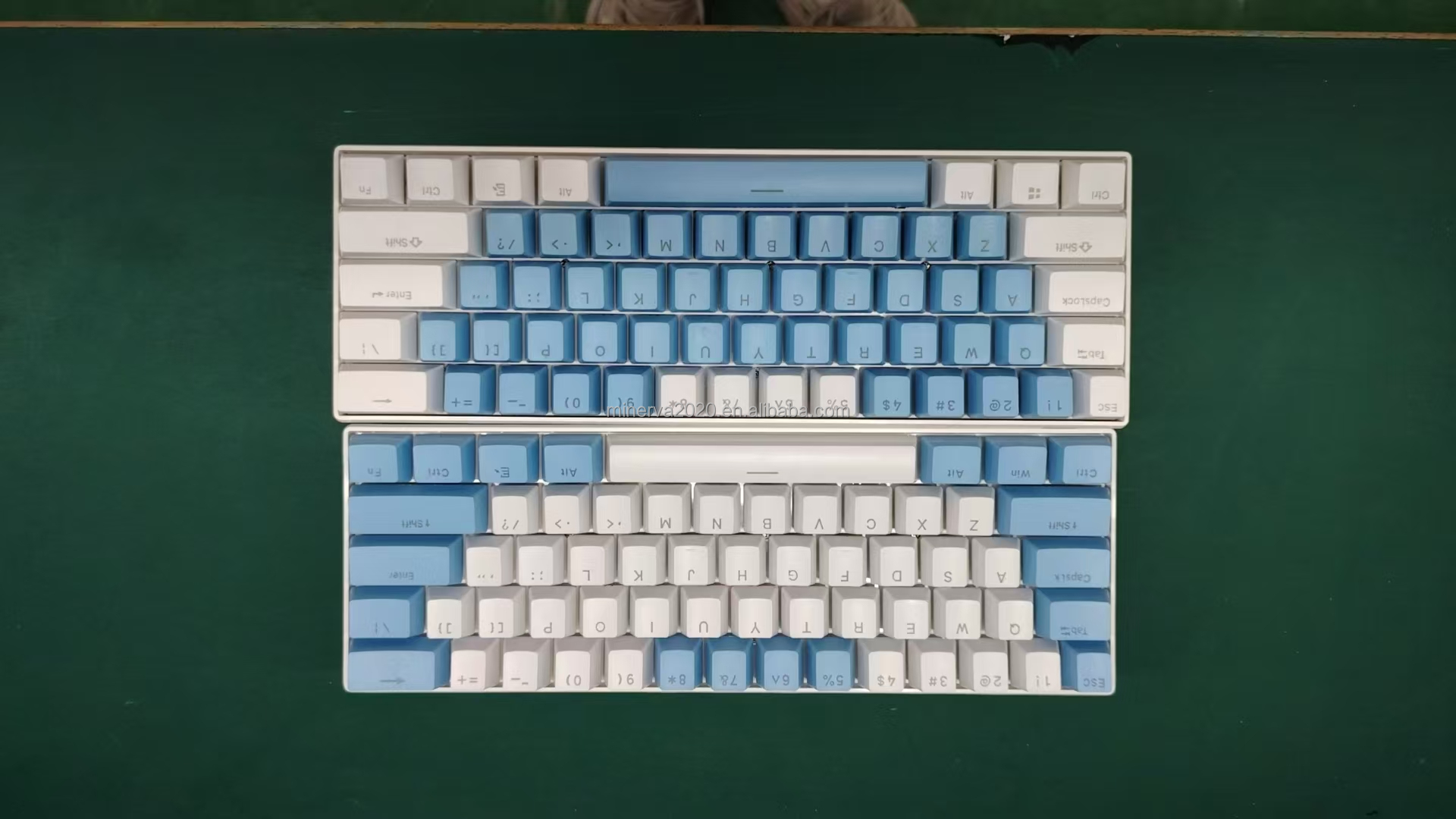 Blue Switch Gaming Keyboard 60 Percent Gamer Teclado Compact 61 Keys LED Backlit Computer PC Wired White Mechanical Keyboard
