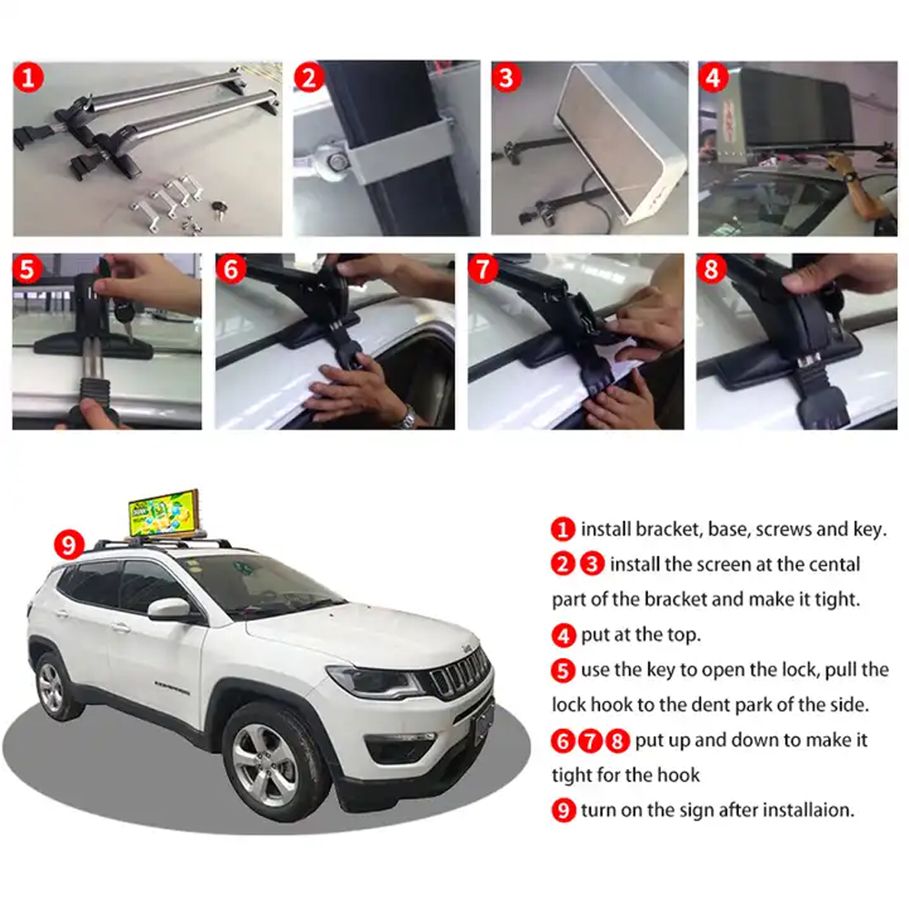 Factory Digital Taxi Roof Led Display Double Side P2.5 P3.displays, Signage and Optoelectronics Digital Signage and Displays Sex