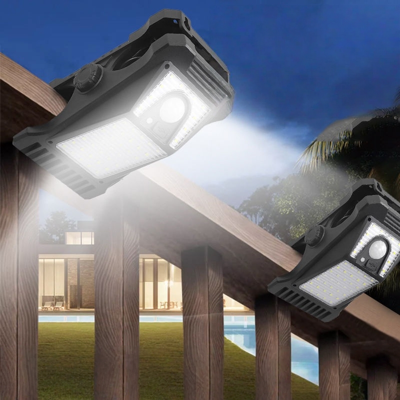Outdoor Waterproof Solar Garden 73 LED Emergency Lighting  Multifunctional Clip-on Solar Wall Light