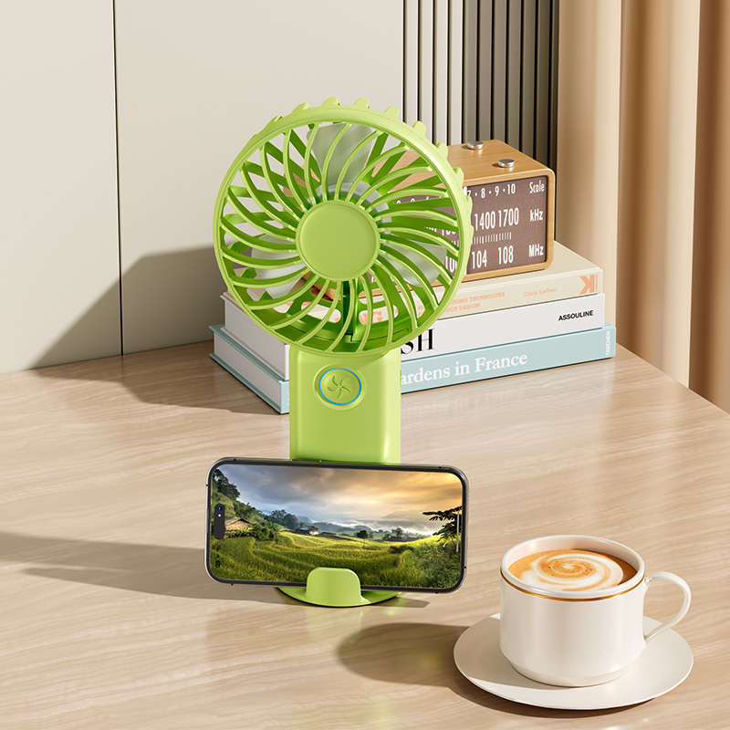 USB Hand Fan Rechargeable Desktop Table  Stand Air Cooling Hand Held Electric Small Portable Fan