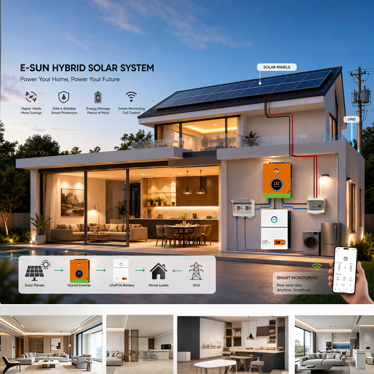 5kw Home Solar off Grid Systems 3kw Lifepo4 Battery Complete Kit Set Hybrid 5000W Solar Panels Energy System for Power Storage