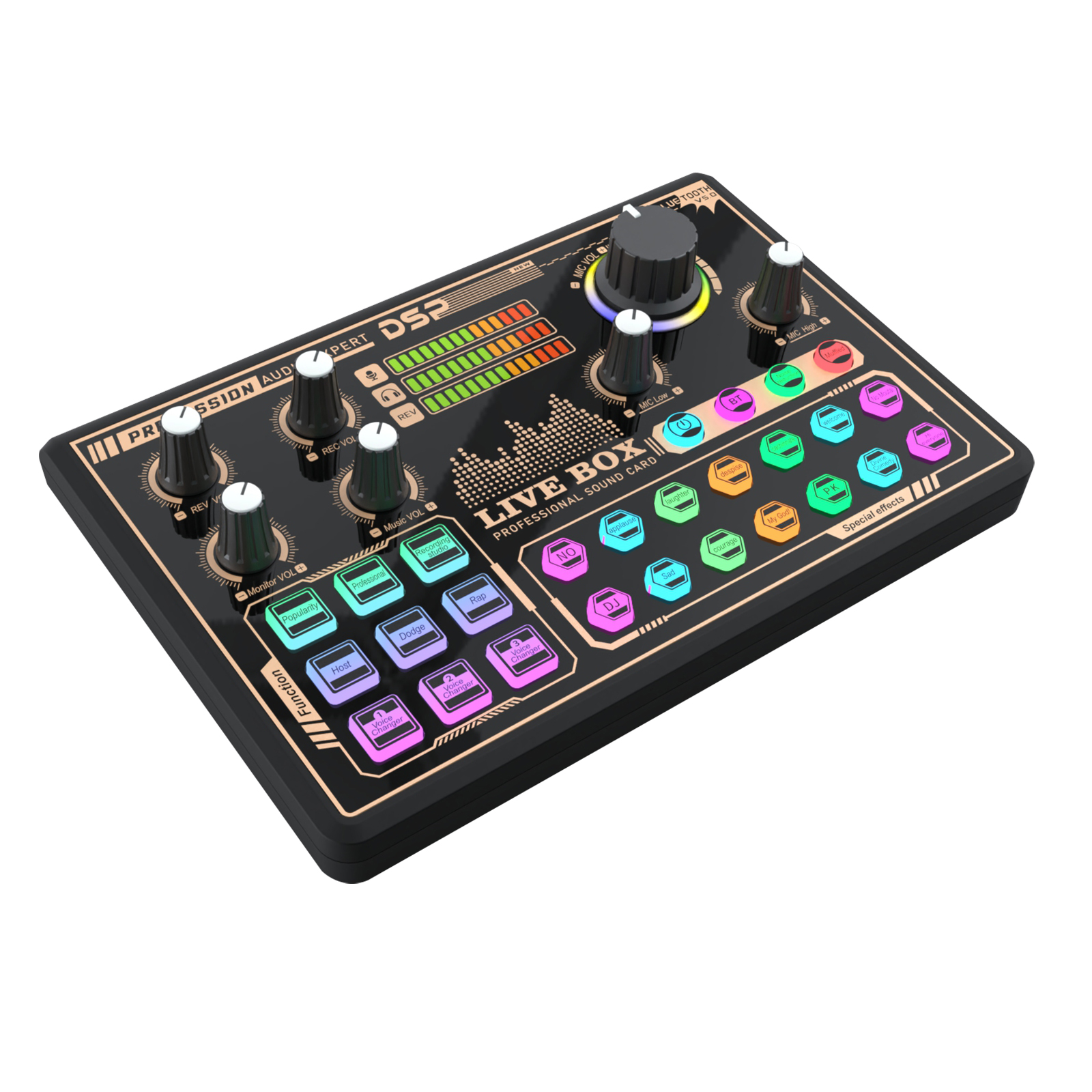 Hot Selling V9 Sound Card Podcast Desktop Recording Musical Full Set Microphone Live Broadcast Sound Card With Monitor Headset