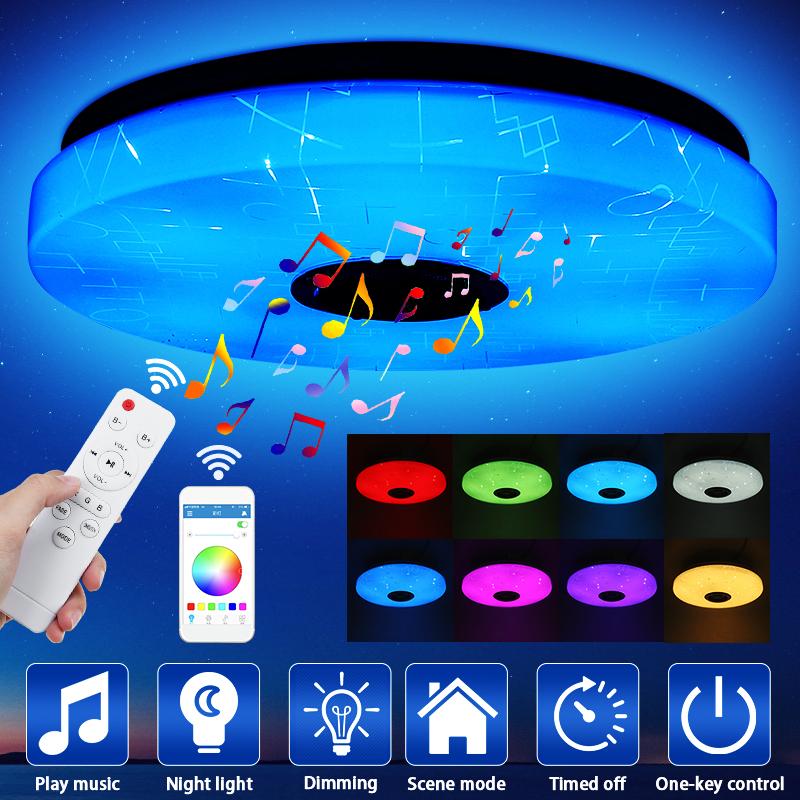 48W APP Remote RGB Color Music Lamparas Interior Round Modern Dimmable Bed Room Lighting Led Ceiling Light