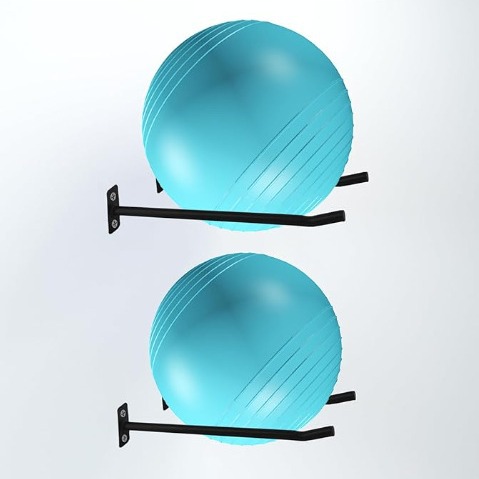 Modern Wall Mounted Fitness Balls Storage Living Room/Bathroom Metal Door Hooks with Removable Design