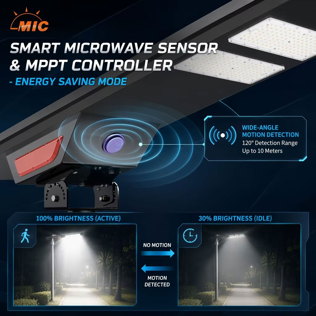 Integrated Solar Street Light All in One IP66 LiFePO4 Battery PIR Motion Sensor Road Lamp Wholesale Supplier