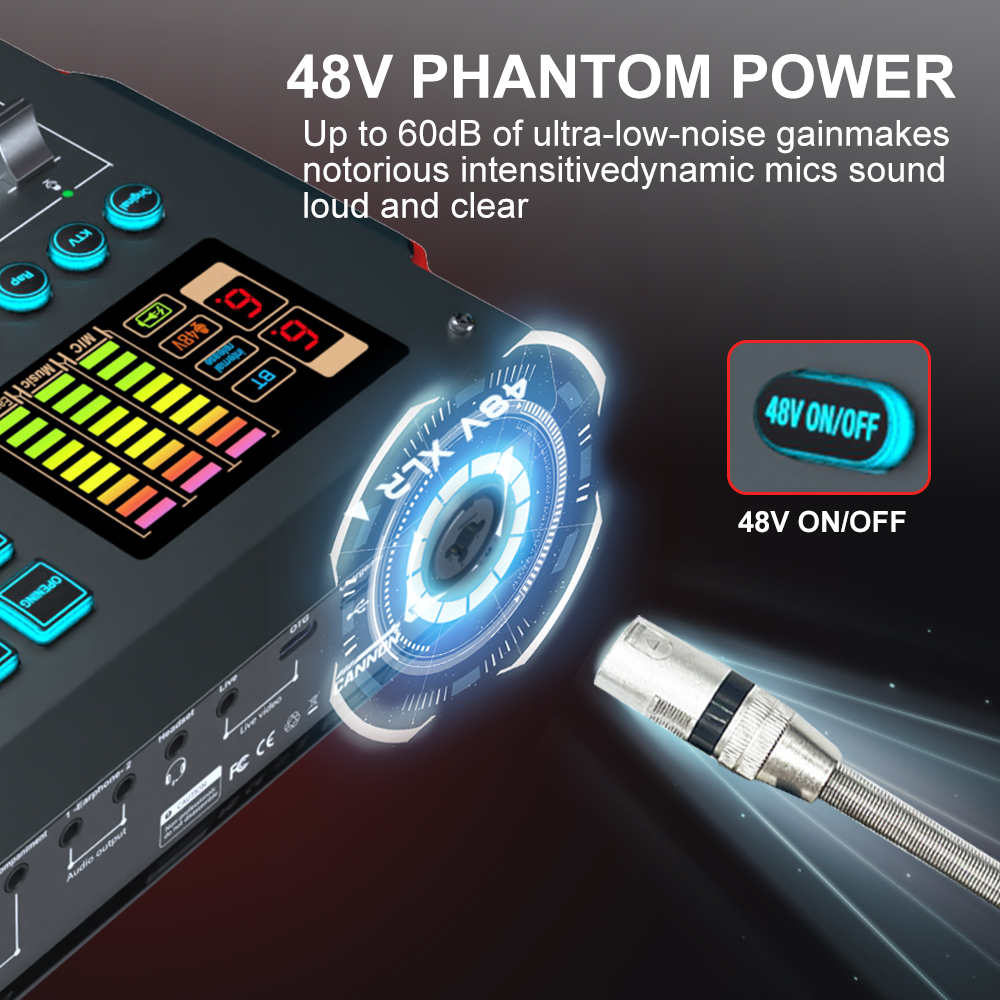 Huayi Voice M16 RGB PC Sound Card Podcast Audio Interface Podcast Microphone Headset Soundcard Podcast Equipment Kit for Live