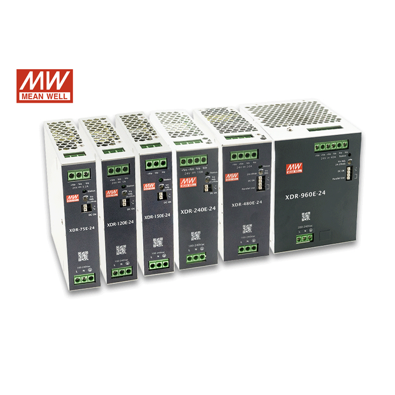 Meanwell NDR XDR Power 75W 120W 240W 480W 960W 12V 24V 36V 48V Switching DIN Rail Power Supply for Industrial Control System