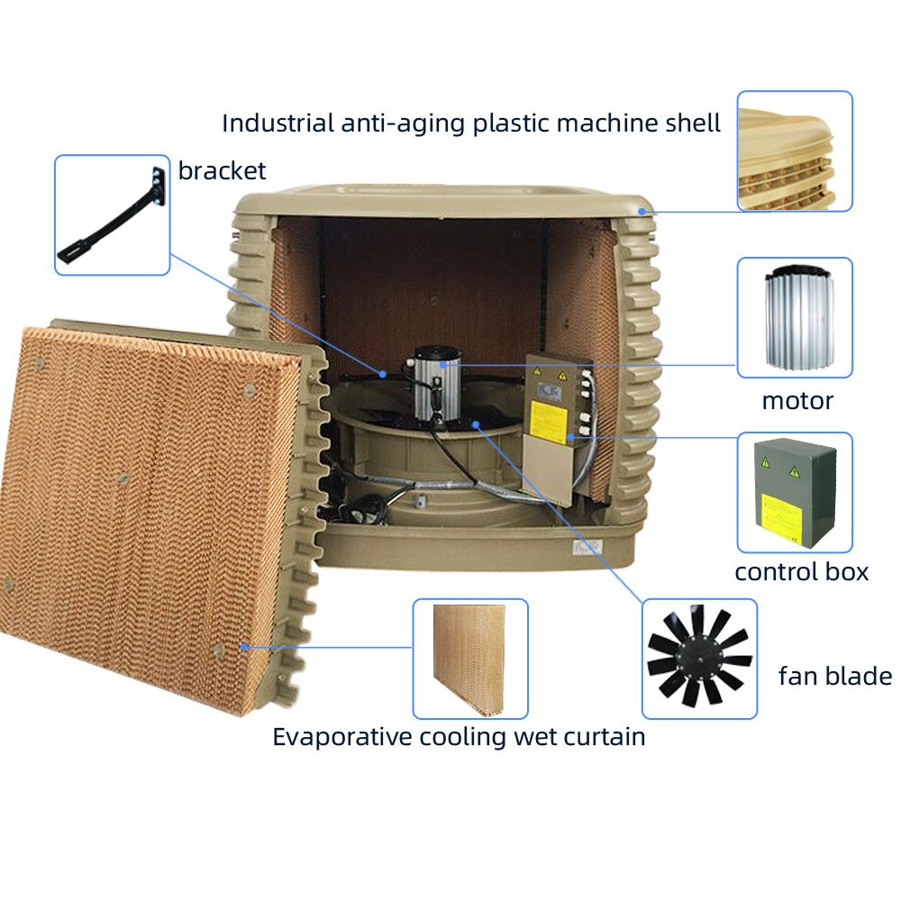 JHCOOL 3KW 30000m3h Industrial air Conditioner Desert Water Cooler Evaporative air Cooler