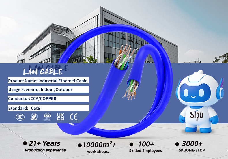 SIPU 1000ft LAN Cable Cat 6 UTP Network Cable with CCA FTP 305m Insulated SFTP Copper Ethernet Cable with PVC Jacket Low-Latency