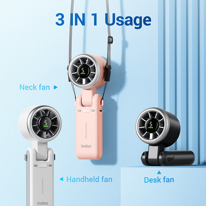High Speed 13550RPM Cooling Hand Held Summer Mini Turbo Fan Foldable Rechargeable Handheld Portable Fans