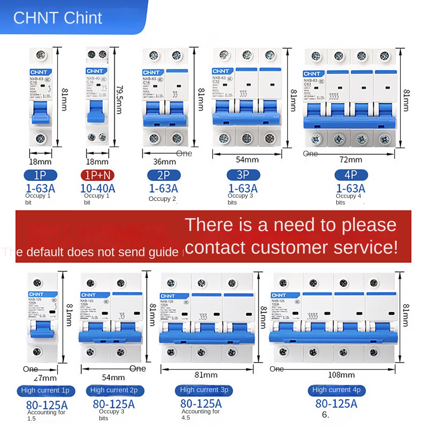 Chint NXB-63 Series 400V Miniature Circuit Breaker Overcurrent Overload Protector