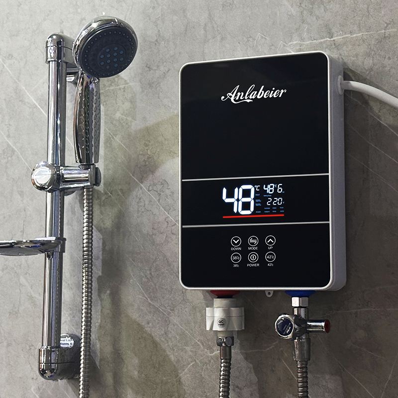 High Quality Smart Tankless Electric Geyser Instant Water Heater LED Temperature Display Plastic Housing English Hotel