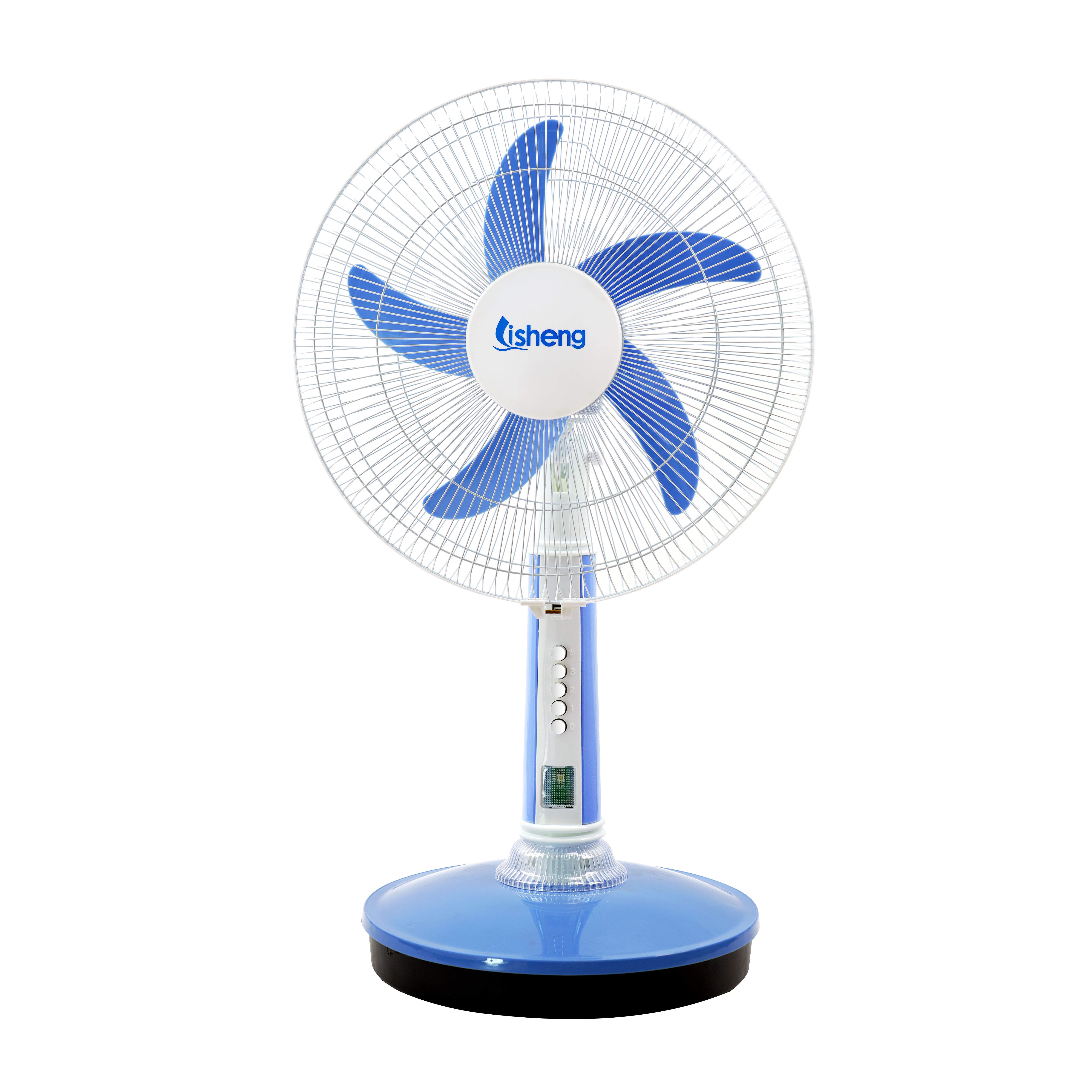 AC/DC Table  Fan Exported to Yemen DC 12V 16-inch Portable Table Fan with Led Light and Usb Mobile Phone Charging Function