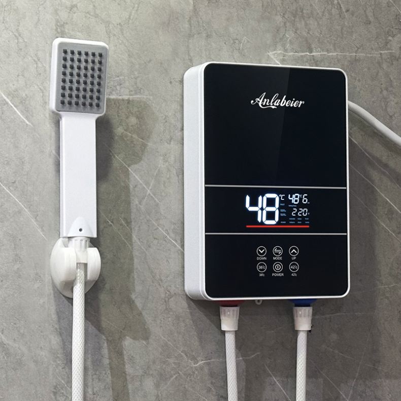 High Quality Smart Tankless Electric Geyser Instant Water Heater LED Temperature Display Plastic Housing English Hotel
