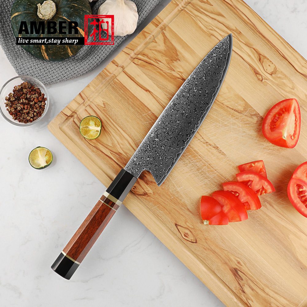 Amber NEW Japanese Kitchen Knives VG10 67 Layer Damascus Steel Santoku Knife Vegetable Slicing Utility Cooking Kitchen Utensils