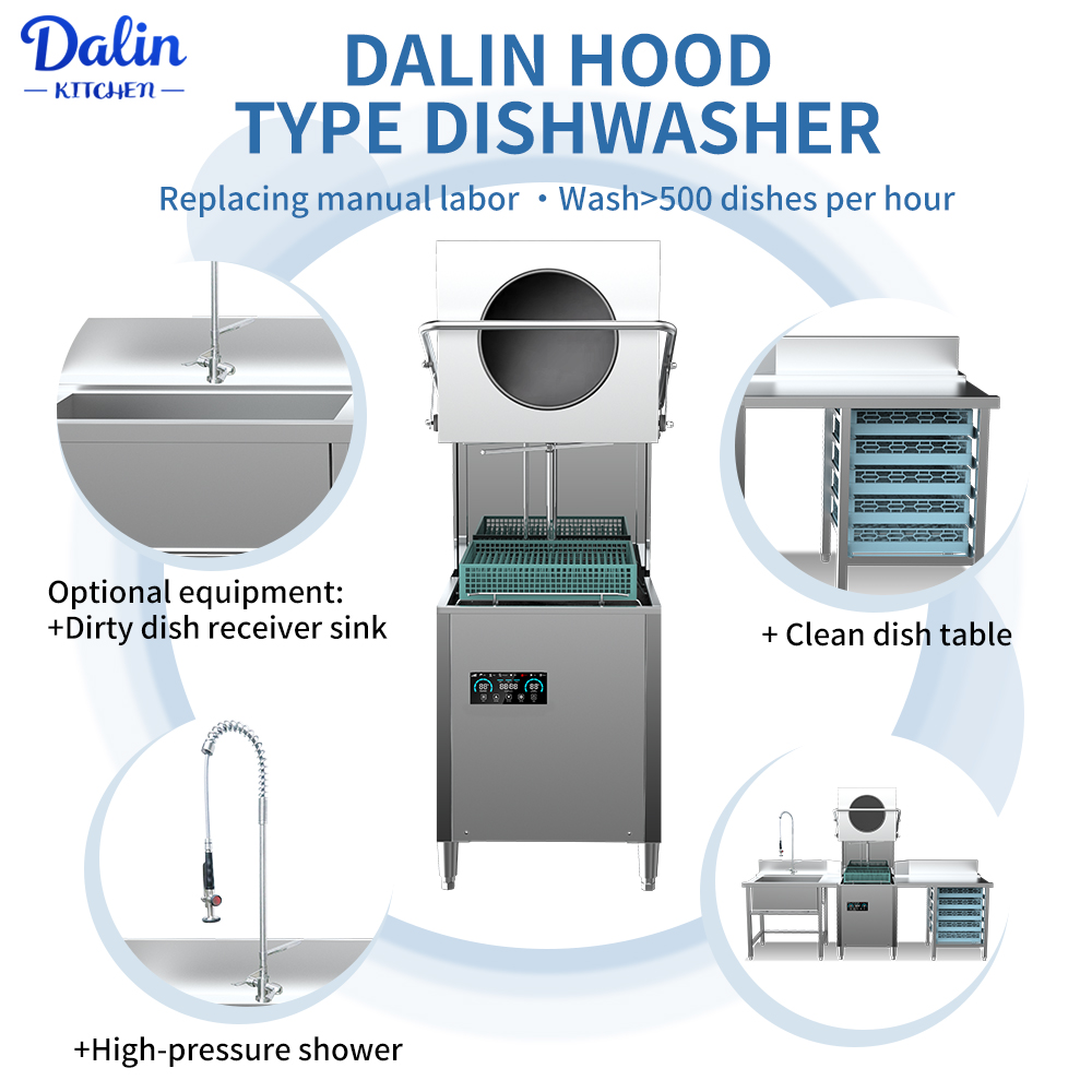 Commercial Hood Type Dishwasher Dish Washing Machine Smart Dish Washer Dishwasher for Restaurant Hotel Free Standing
