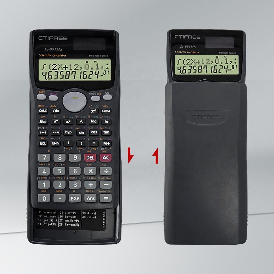 Научный калькулятор CTIFREE FX-991MS, 401 функция, питание от батареек, 10+2-разрядный дисплей, пластиковый корпус, высокое качество, выгодная цена.