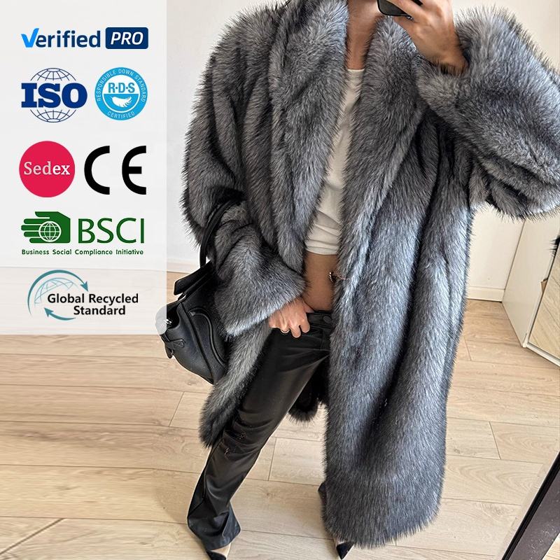 Long Length Faux Fur Coat Women
