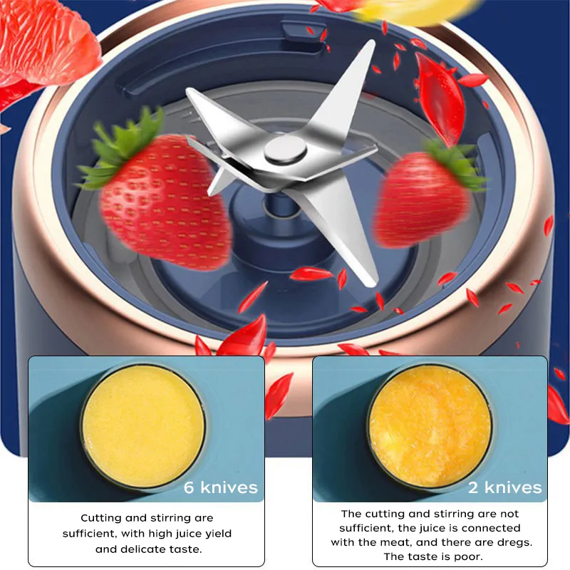 Manufacturers Wholesale Juicer Cup Wireless Portable Small Juice Cup Large Capacity Glass Home Electric Plastic Battery Charging