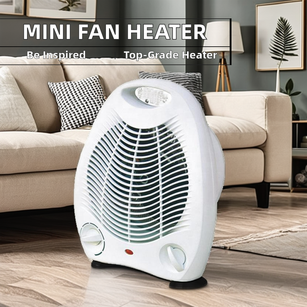Portable Mini Infrared Electric Fan Heater With Adjustable Thermostat for Home or Office Use Easy Installation on Desktop