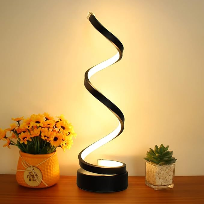 Nordic Modern Spiral LED Table Lamp for Bedroom Minimalist Indoor Lighting Modern Ambient Table Lamp Mesa de Luz Lamparas LED