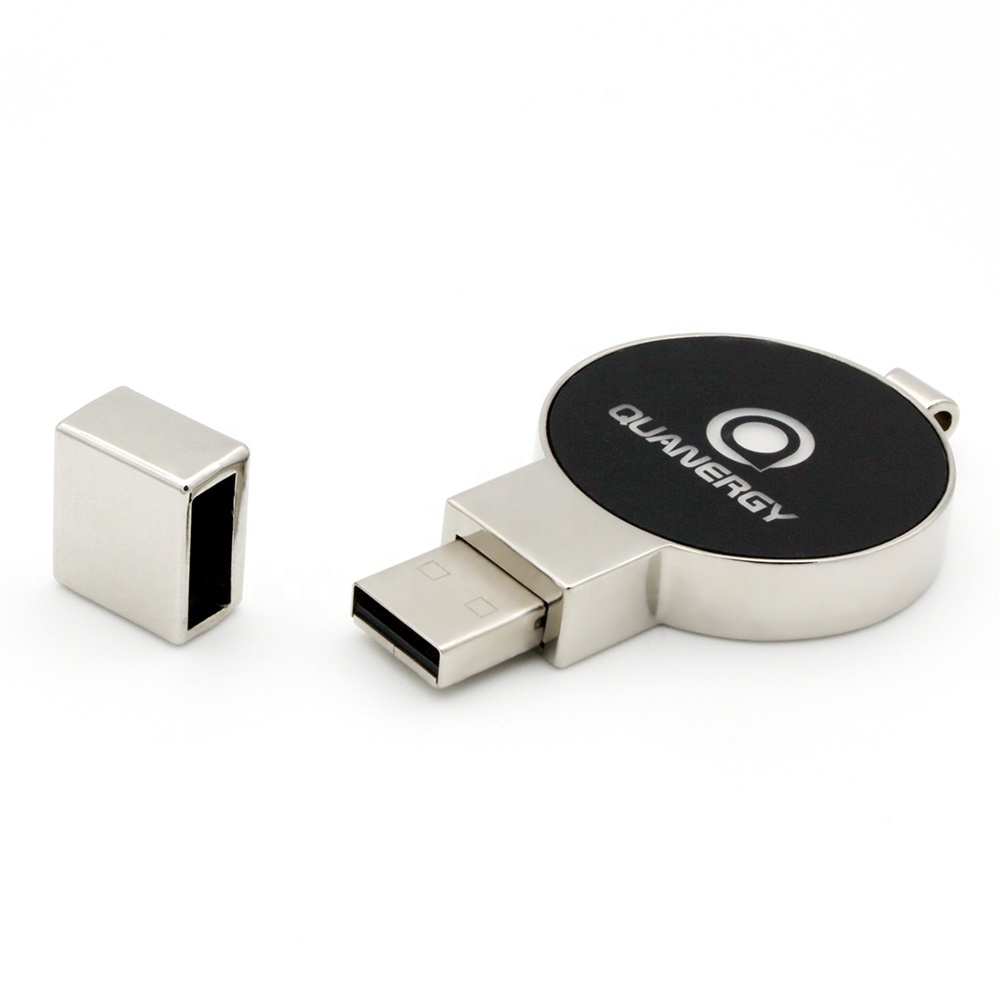2026 New Arrivals Metal USB Flash Drive Led Light-up Custom Logo Pendrive with Key Ring High Quality USB Stick