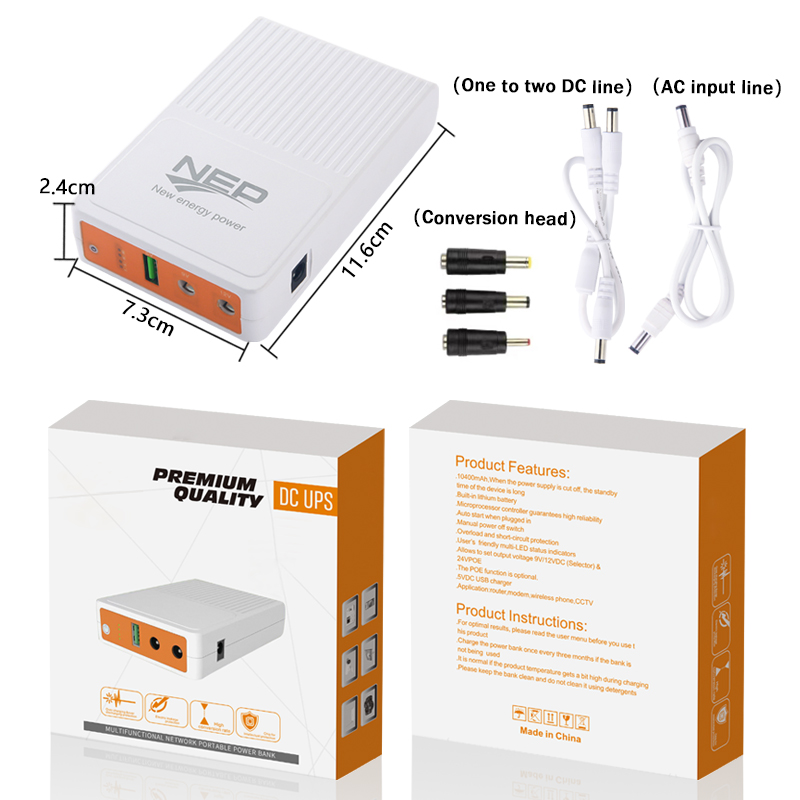OEM Brand Mini UPS with WiFi Router Lithium Battery Uninterruptible Power Supply Backup DC UPS Adapter