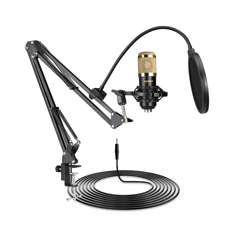 BM800  Studio Condenser Karaoke Microphone Bundle Sound Card Set for Webcast Live Studio Recording Singing Broadcasting Bm-800