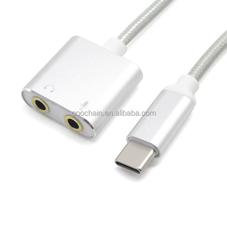 USB Sound Card USB3.1 Type C to 3.5mm Headphone and Microphone Jack Sound Card Cord With Audio