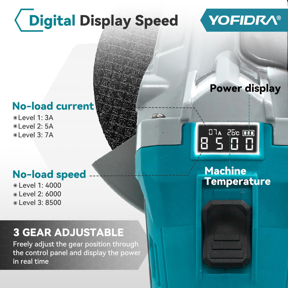 Бесщеточная УШМ Yofidra (Electric Cordless)