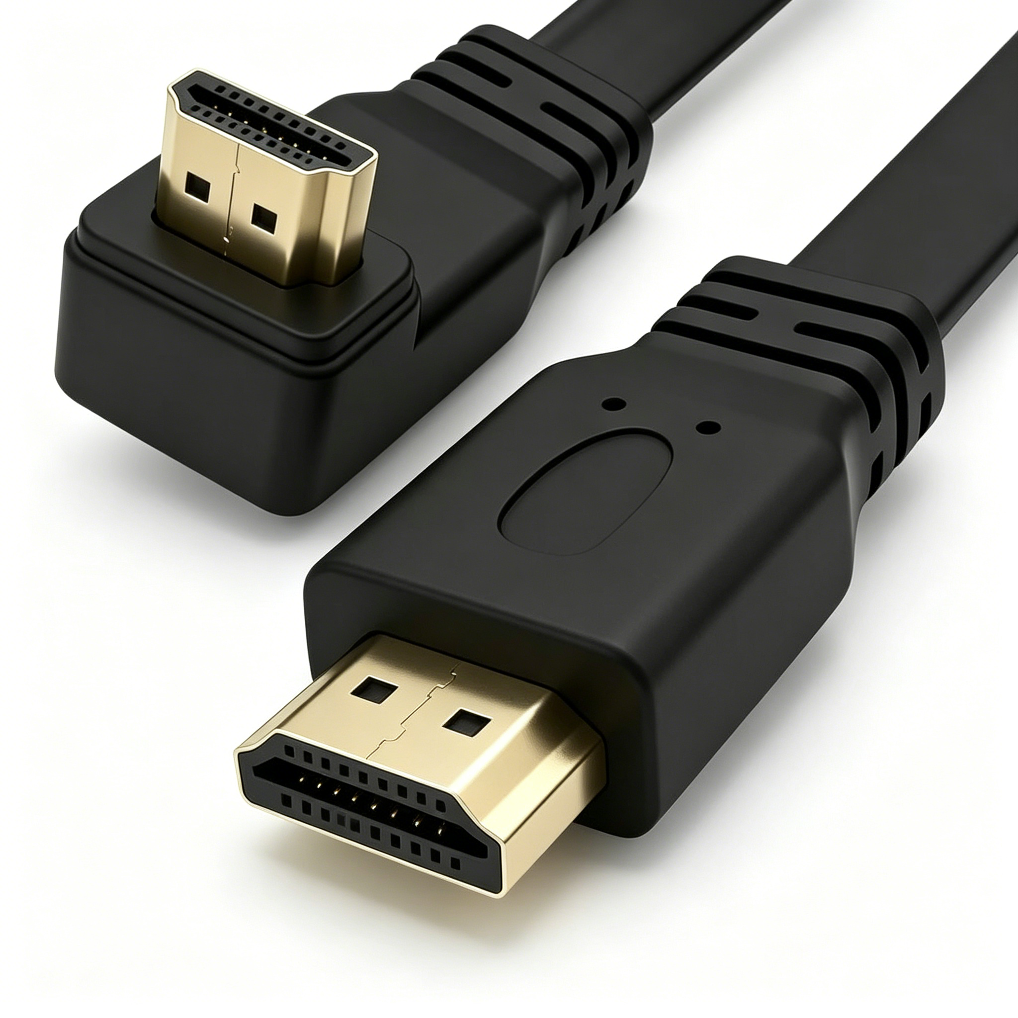 Right Angle 90 Degree HDMI Cable with Ethernet 4K*2K Flat Speed Audio/Video Cable for Car VGA/RCA Connectors Box Packed