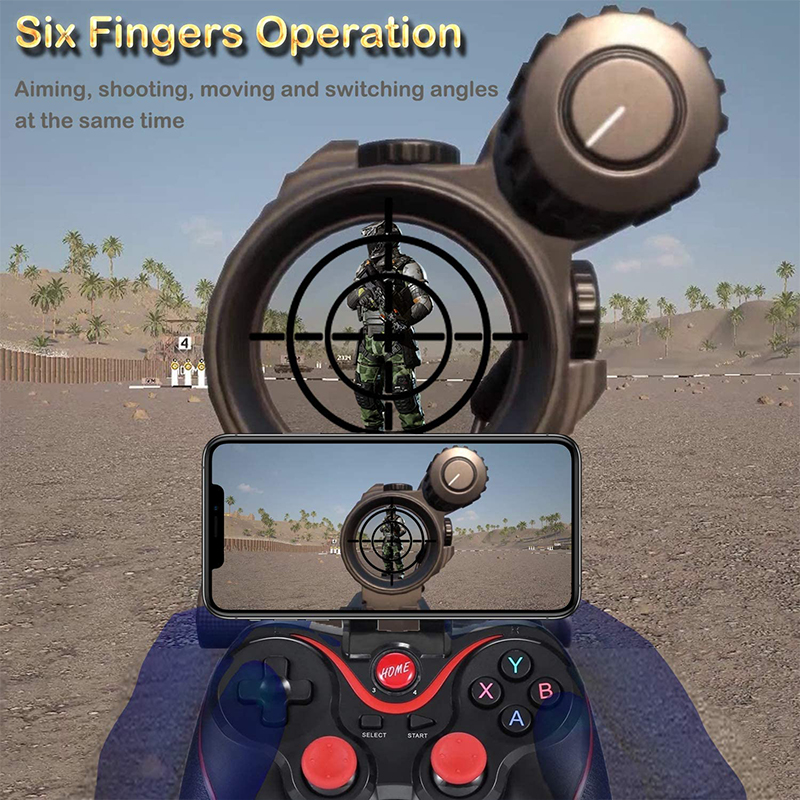 Customized Wireless Controller With BT Gamepad for Android Phone With Clip Holder for PC PS3