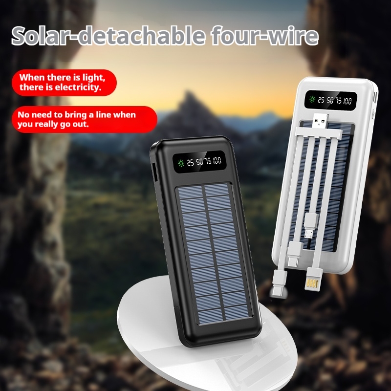 High-quality 10,000 Mah Solar Panel Portable Charger Manufacturer Price, Micro USB Input with Built-in Cable, 10,000 MAh