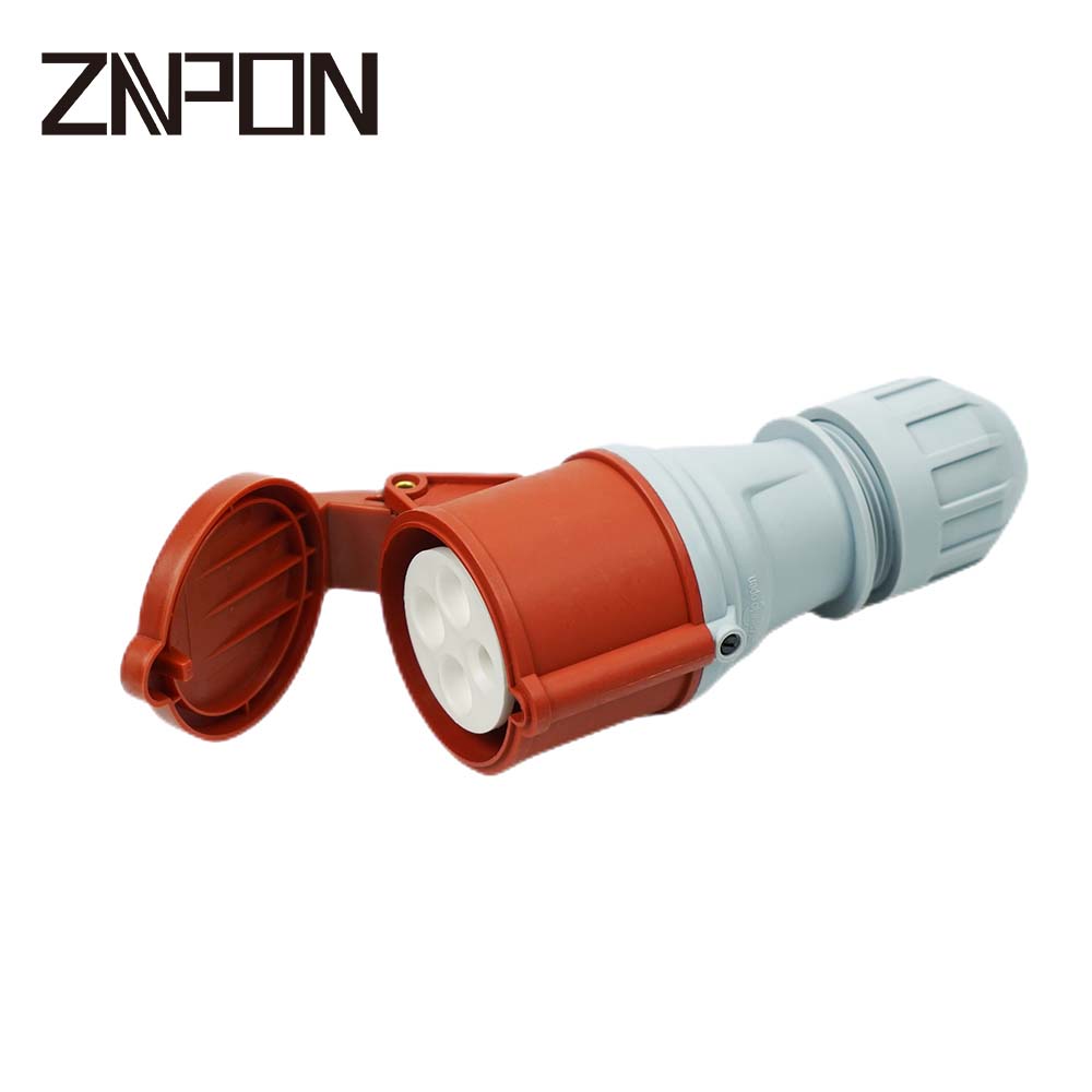 CEE and Industrial Heavy Duty PA66 Flame Resistance16A 4 Pin 400V Electric Plug and Socket in Standard Red