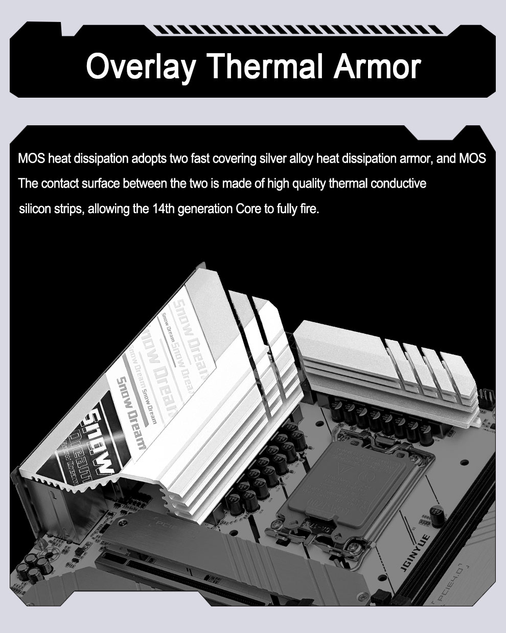 JGINYUE Z790M Snow Dream D5 Motherboard M-ATX PC Motherboard Supports 12th 13th 14th Generation LGA1700 Platform Processors