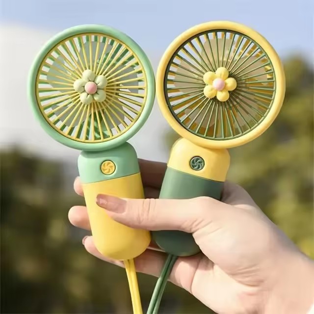 In Stock Summer Rechargeable Portable Travel Fan Mini Handheld Fan Flower Fairy Hand-held Rechargeable Pocket Fan for Kids Gift