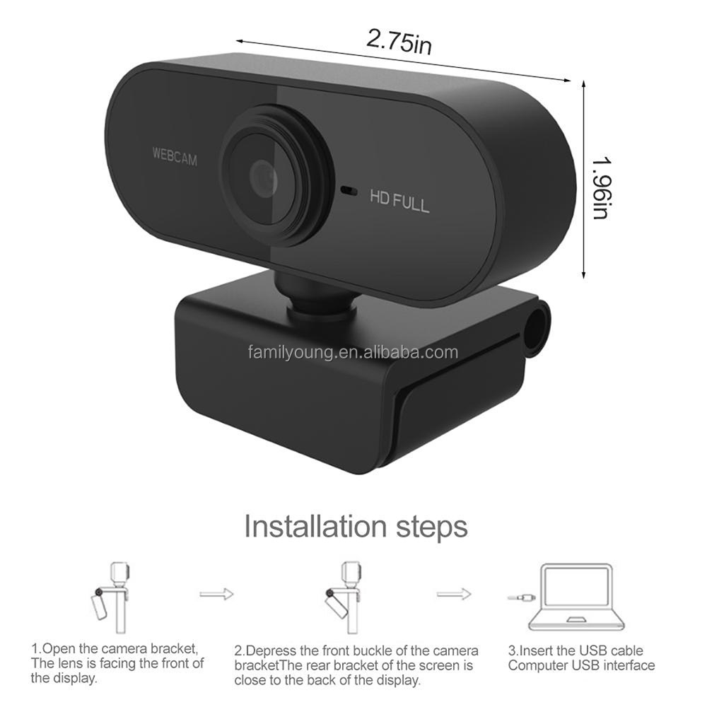 360 Degree Rotation HD Webcam 1080P USB Web Camera With Microphone for PC Game Live Web Cam Video Call Computer Camera Streaming