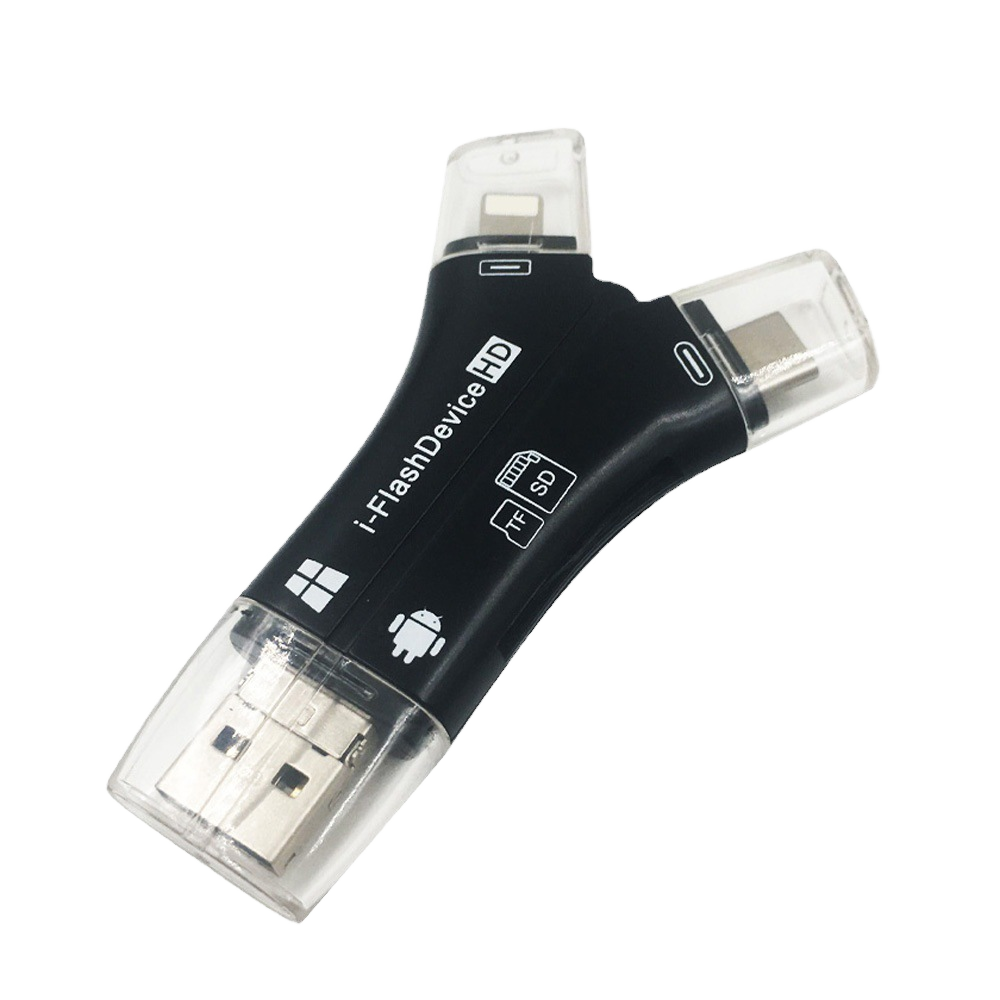 High-Speed 4-in-1 Mobile Card Reader with USB Interface External Installation Multi-Function Memory Access