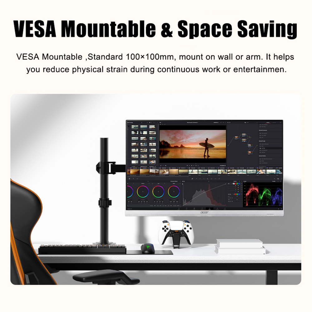 acer Desktop Pc 27" 4K UHD Display All in One Computers Aio Pc Ordinateur for Graphic Design Studio